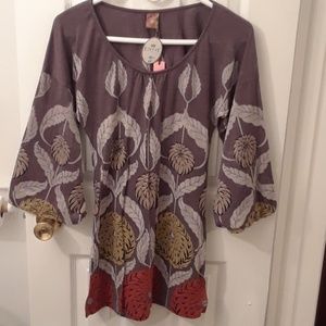 Language bohemian style tunic top